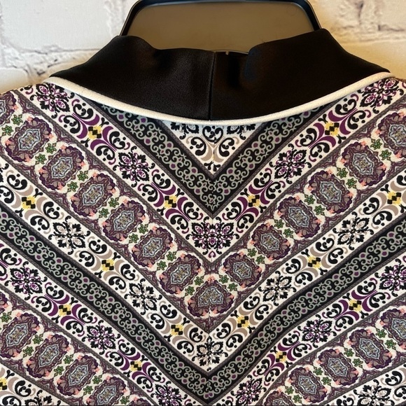 NEW Alice + Olivia Lincoln Print Piped Drawstring Blazer In Dream Castle/ Combo - Picture 10 of 16